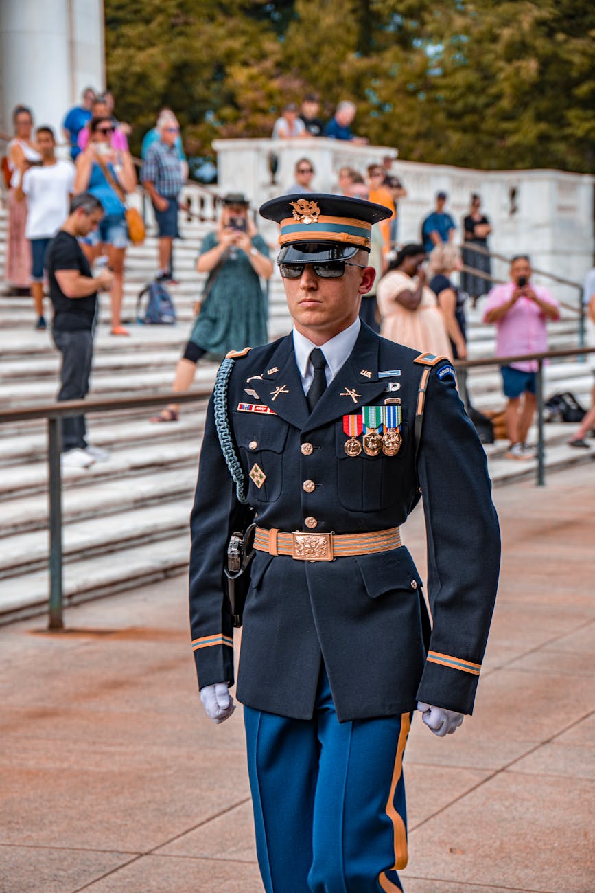 soldier in ceremony at arlington national cemetery